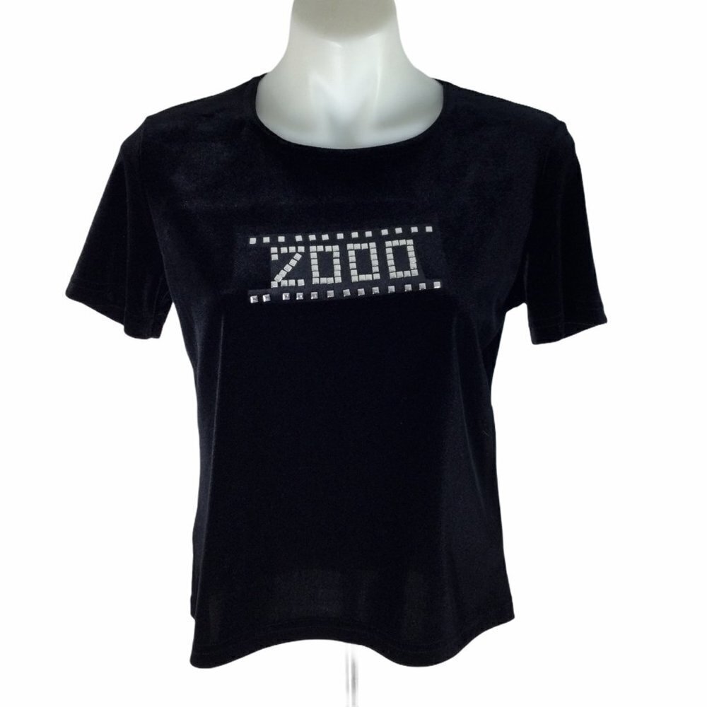 Allison Taylor Petite 2OOO Logo Y2K Black Velvet